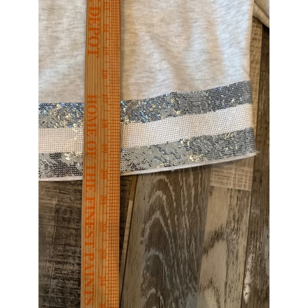 Gameday Couture Clemson Tigers Gray‎ Collegiate Sweatshirt ACC Sequin Hem Sz L - Picture 6 of 7